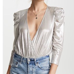 NWT Retrofete Jophiel Silver Bodysuit